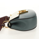 Chloe Chain Drew Shoulder Bag Leather Blue Gold Auth BA8436V-4