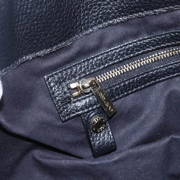 Jimmy Choo Studs Tote Bag Leather Black Gold Auth BA8437