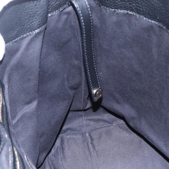 Jimmy Choo Studs Tote Bag Leather Black Gold Auth BA8437