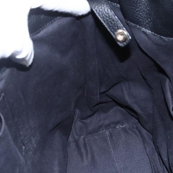 Jimmy Choo Studs Tote Bag Leather Black Gold Auth BA8437