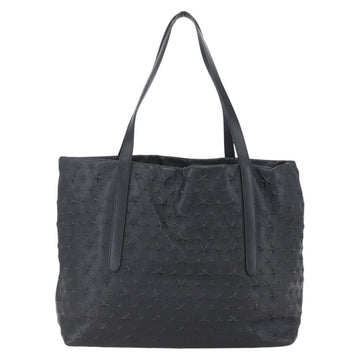 Jimmy Choo Studs Tote Bag Leather Black Gold Auth BA8437 - 0