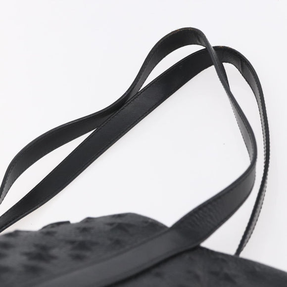 Jimmy Choo Studs Tote Bag Leather Black Gold Auth BA8437