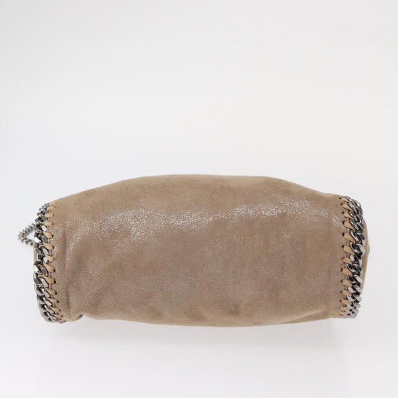 Stella MacCartney Chain Falabella Bag polyester Beige Silver 371223 Auth BA8438