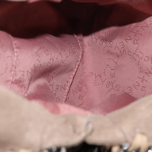 Stella MacCartney Chain Falabella Bag polyester Beige Silver 371223 Auth BA8438