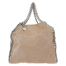 Stella MacCartney Chain Falabella Bag polyester Beige Silver 371223 Auth BA8438-13