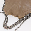 Stella MacCartney Chain Falabella Bag polyester Beige Silver 371223 Auth BA8438-6
