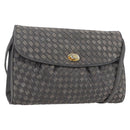 BALLY Shoulder Bag Leather Gray Gold Auth BA8439-1