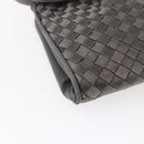 BALLY Shoulder Bag Leather Gray Gold Auth BA8439-11