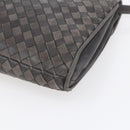 BALLY Shoulder Bag Leather Gray Gold Auth BA8439-12