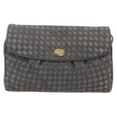 BALLY Shoulder Bag Leather Gray Gold Auth BA8439-2