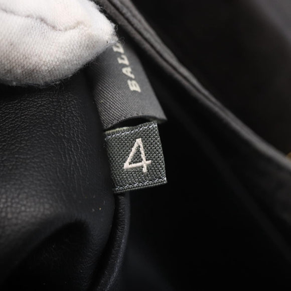 BALLY Shoulder Bag Leather Gray Gold Auth BA8439