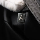 BALLY Shoulder Bag Leather Gray Gold Auth BA8439-25