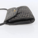 BALLY Shoulder Bag Leather Gray Gold Auth BA8439-4