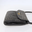 BALLY Shoulder Bag Leather Gray Gold Auth BA8439-5