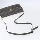 BALLY Shoulder Bag Leather Gray Gold Auth BA8439-7
