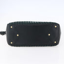 BALLY Hand Bag Leather Green Gold Auth BA8440-5