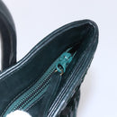 BALLY Hand Bag Leather Green Gold Auth BA8440-17