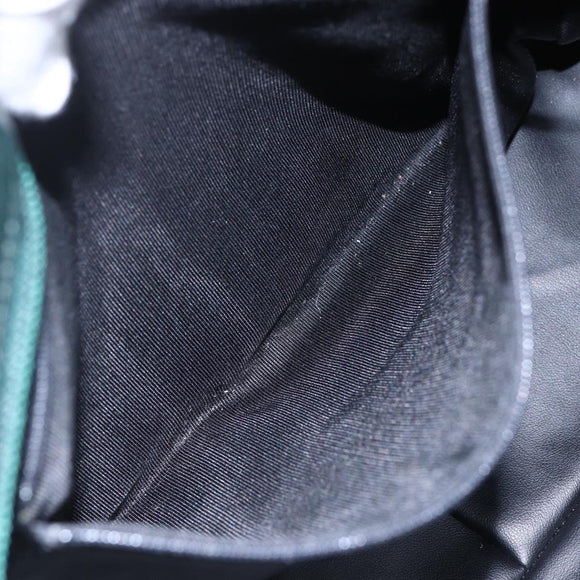 BALLY Hand Bag Leather Green Gold Auth BA8440