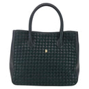 BALLY Hand Bag Leather Green Gold Auth BA8440-13