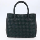 BALLY Hand Bag Leather Green Gold Auth BA8440-2