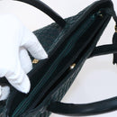 BALLY Hand Bag Leather Green Gold Auth BA8440-6