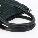 BALLY Hand Bag Leather Green Gold Auth BA8440-7