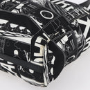 PRADA Tote Bag Nylon White Black Silver Auth BA8444-10