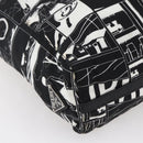 PRADA Tote Bag Nylon White Black Silver Auth BA8444-11