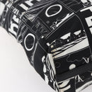 PRADA Tote Bag Nylon White Black Silver Auth BA8444-13