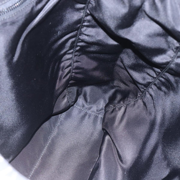 PRADA Tote Bag Nylon White Black Silver Auth BA8444