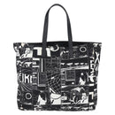PRADA Tote Bag Nylon White Black Silver Auth BA8444-3