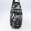 PRADA Tote Bag Nylon White Black Silver Auth BA8444-5