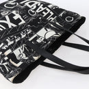 PRADA Tote Bag Nylon White Black Silver Auth BA8444-6