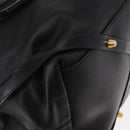 BURBERRY Tote Bag Leather Black Gold Auth BA8445-12