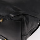 BURBERRY Tote Bag Leather Black Gold Auth BA8445-13