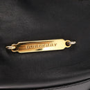 BURBERRY Tote Bag Leather Black Gold Auth BA8445-14