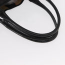 BURBERRY Tote Bag Leather Black Gold Auth BA8445-7