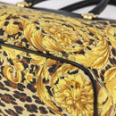 Gianni Versace Hand Bag Leather Yellow Black Auth BA8446-10