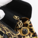 Gianni Versace Hand Bag Leather Yellow Black Auth BA8446-14