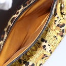 Gianni Versace Hand Bag Leather Yellow Black Auth BA8446-22