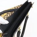 Gianni Versace Hand Bag Leather Yellow Black Auth BA8446-6