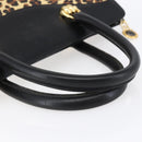 Gianni Versace Hand Bag Leather Yellow Black Auth BA8446-7
