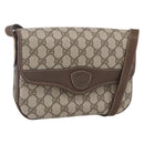 GUCCI GG Supreme Shoulder Bag PVC Beige Gold Auth BA8447-1