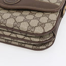 GUCCI GG Supreme Shoulder Bag PVC Beige Gold Auth BA8447-10