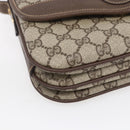 GUCCI GG Supreme Shoulder Bag PVC Beige Gold Auth BA8447-11