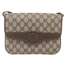 GUCCI GG Supreme Shoulder Bag PVC Beige Gold Auth BA8447-2