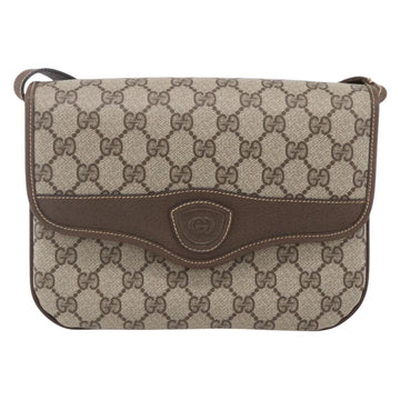 GUCCI GG Supreme Shoulder Bag PVC Beige Gold Auth BA8447 - 0