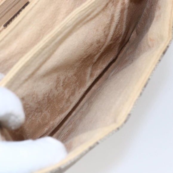 GUCCI GG Supreme Shoulder Bag PVC Beige Gold Auth BA8447