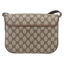 GUCCI GG Supreme Shoulder Bag PVC Beige Gold Auth BA8447-3