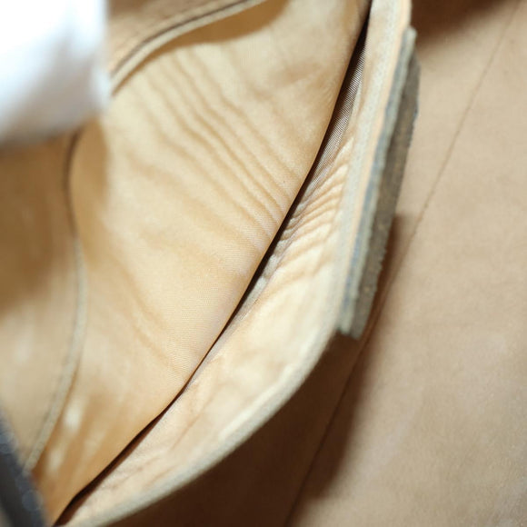 GUCCI GG Supreme Web Sherry Line Bag PVC 2way Beige Gold 67 02 3839 Auth BA8448